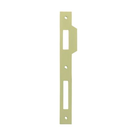 Incontro B00590.05 Agb per serratura Patent grande, dimensione 194x22 mm, bordo quadro con aletta da 10 mm, Acciaio finitura Ottonato Verniciato