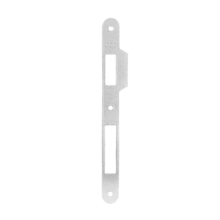 Incontro B00590.07 Agb per serratura Patent Grande, dimensione 193x22 mm, bordo tondo con aletta 10 mm, Acciaio finitura Nichelato