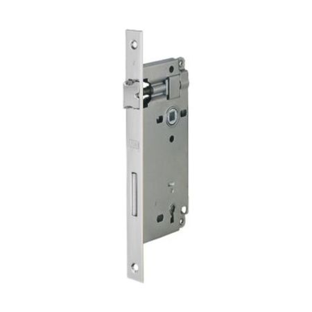 Serratura Patent incasso B00592 Agb per porta da interni, entrata 50 mm, interasse 90 mm, bordo quadro 238x22 mm, Acciaio finitura Cromato Opaco