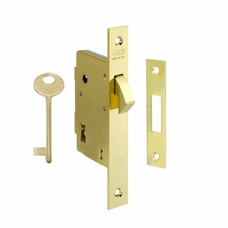 Serratura Gancio Patent incasso B00704 AGB per porta scorrevole, entrata 40 mm, bordo quadro 168x22 mm, Acciaio finitura Ottonato Verniciato