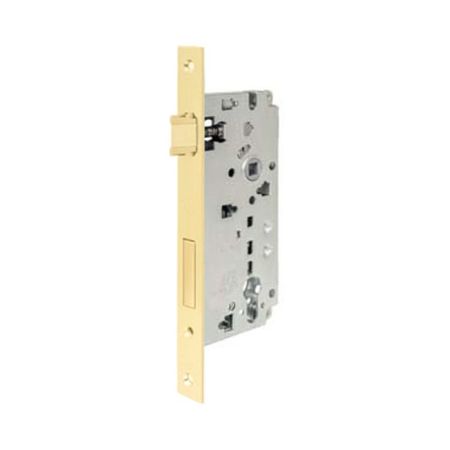Serratura Sicurezza 2.0 incasso B00852 Agb per portoncini in legno, entrata 45 mm, interasse 85 mm, bordo quadro 238x22 mm, Acciaio finitura Ottonato Verniciato