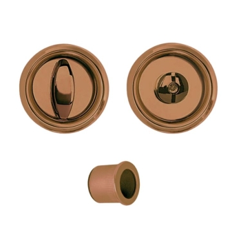 Scivola Kit Q tondo pomolo/bottone AGB, per serrature, spessore porta 40-48 mm, colore bronzato