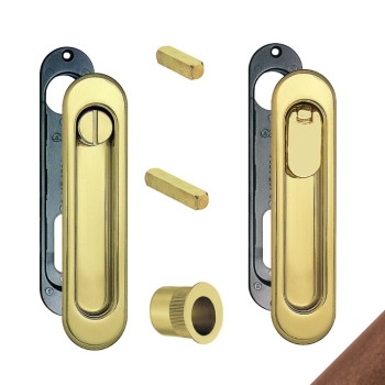 Scivola Kit R ovale AGB, per serratura, pendaglio/bottone, spessore porta 38-47 mm, colore bronzato