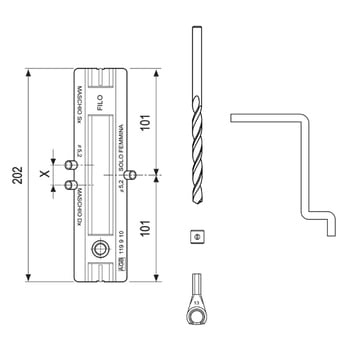 Scatola attrezzi guida AGB, per cerniera Tria maxi diametro 18 mm, applicazione a filo