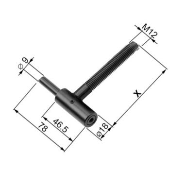 Cardine fissaggio con tassello AGB, diametro 18 mm, lunghezza 125 mm, colore Black Powerage
