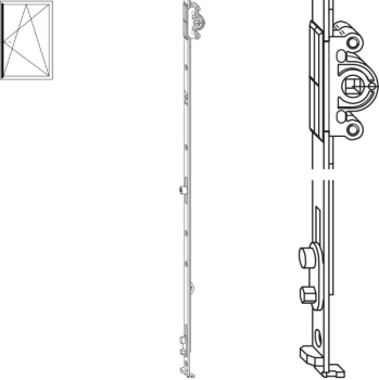 Cremonese AGB per anta ribalta, GR 08, entrata 15 mm, altezza anta 1800-2000 mm, altezza maniglia fissa