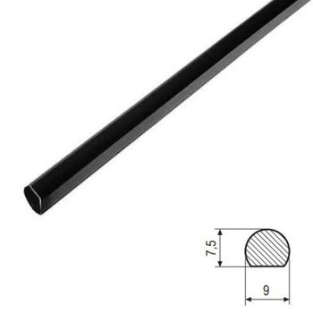 Asta per spagnolette AGB H00900.04.93, diametro 9 mm, lunghezza 1600 mm, finitura Black Powerage