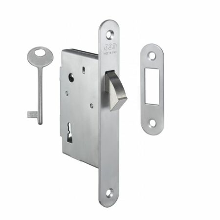 Serratura Gancio Patent incasso B00701 AGB per porta scorrevole, entrata 40 mm, bordo tondo 168x22 mm, Acciaio finitura Cromato Opaco