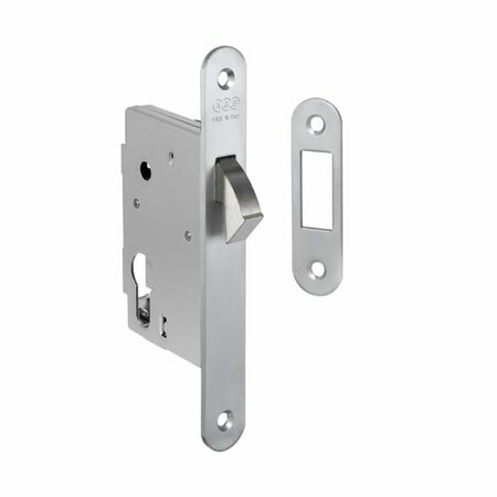 Serratura Gancio Yale incasso B00702 AGB per porta scorrevole, entrata 50 mm, bordo tondo 168x22 mm, Acciaio finitura Cromato Opaco