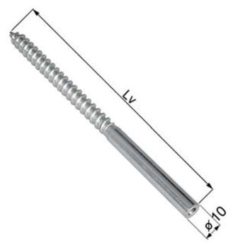 Perno per fermaimposta AGB H01904.17.15, diametro 10 mm, lunghezza 170 mm, finitura Zinco Silver