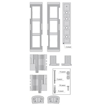 Kit tappi e accessori AGB, serie Climatech, per schema E, spessore 68 mm, colore grigio