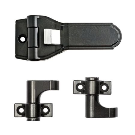 Spagnoletta a scatto 2K AGB H00004.01.93 Abaco, confezione base per 1 o 2 ante, spessore 0 mm, finitura Black Powerage