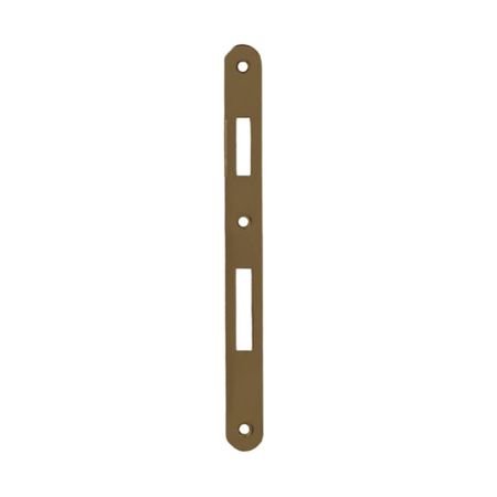Incontro B00570.01 Agb per serratura Patent piccola, dimensione 188x20 mm, bordo tondo, Acciaio finitura Bronzato Verniciato
