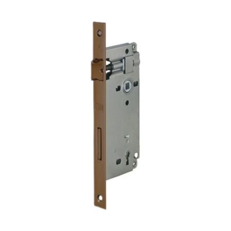 Serratura Patent incasso B00592 Agb per porta da interni, entrata 45 mm, interasse 90 mm, bordo quadro 238x22 mm, Acciaio finitura Bronzato Verniciato