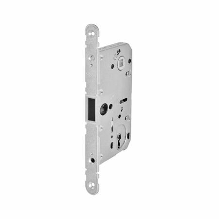 Serratura Revolution XT incasso B01107 Agb per porta interna con chiave, entrata 70 mm, interasse 90 mm, bordo tondo 196x18 mm, Zama e Acciaio