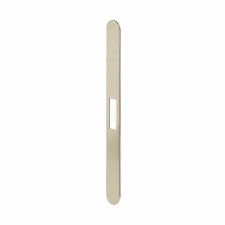 Frontale Revolution XT B01120 Agb, per serratura con frontale 196x18 mm, a filo, spessore 0,3 mm, Plastica finitura Nichelato
