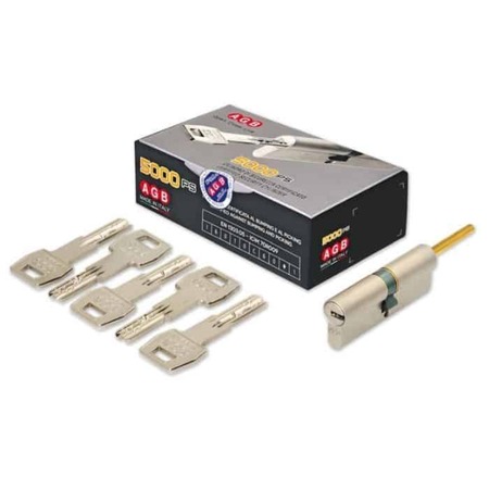 Cilindro 5000 PS Agb profilo Europeo CA2316.30.30, codolo-chiave, lunghezza 70 mm P35/35, finitura Nichelato Opaco