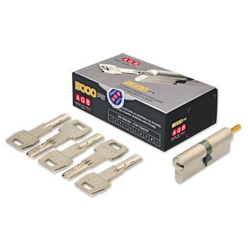 Cilindro 5000 PS Agb profilo Europeo CA2416.25.40, codolo-chiave, lunghezza 75 mm (P30/45), finitura Nichelato Opaco