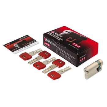 Mezzo Cilindro U-Tech PS Agb profilo Europeo CE3016.05.30, lunghezza 45 mm (10/35), finitura Nichelato Opaco