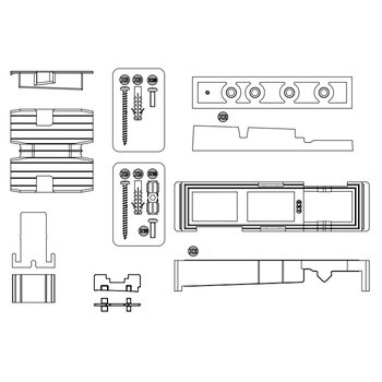Kit tappi e accessori AGB Climatech per schema B, spessore 78 mm, mano destra, colore grigio