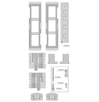 Kit tappi e accessori AGB Climatech per schema E, spessore 92 mm, colore nero
