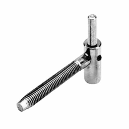 Cardine a vite destro H08028.18.21 AGB Abaco per imposte, diametro 9 mm, perno filettato M10, lunghezza gambo 85 mm, Acciaio finitura Silver Powerage