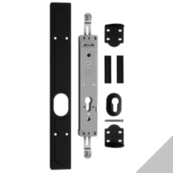 Kit di chiusura Duplex per imposte Ariete H34102.00.21 Agb, foro yale, 2 punti di chiusura, finitura Silver Powerage