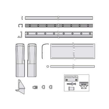 Confezione accessori AGB di larghezza EVO 160 kg apertura 122 mm, anta 720-1035 mm, colore bianco
