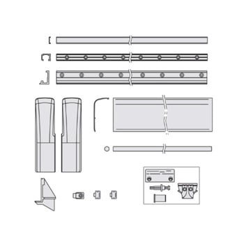 Confezione accessori AGB di larghezza EVO 160 kg apertura 122 mm, anta 1261-1510 mm, colore cromato opaco