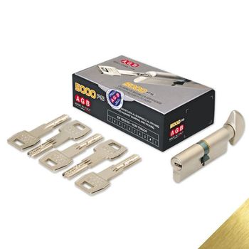Cilindro 5000 PS Agb profilo Europeo CA2001.40.25, pomolo-chiave, lunghezza 75 mm (P45/30), finitura Ottone Naturale