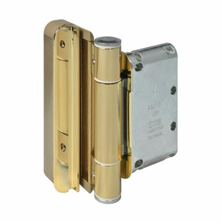 Cerniera ad incasso R4 mod 10 Agb per portoncino in legno, regolabile, diametro 20 mm, portata 160 Kg, Acciaio e Zama finitura Ottonato
