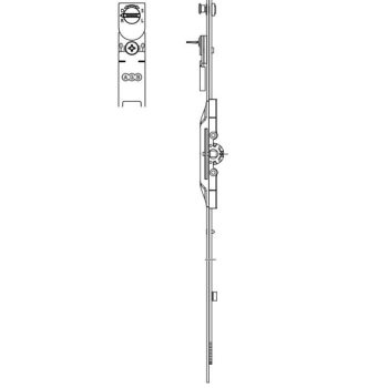 Cremonese A50122.08.04 Artech AGB per finestra e portafinestra anta e ribalta, entrata 7,5 mm, altezza 994-1210 mm, maniglia 500 mm