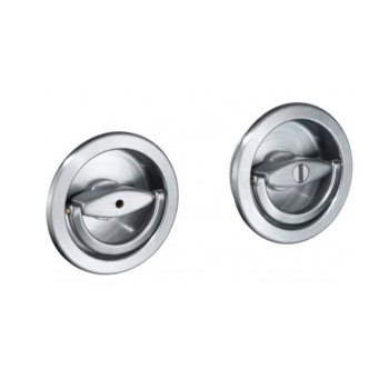 Kit manigliette Duetto senza serratura AGB per porta scorrevole e pieghevole spessore 38-48 mm, diametro 48 mm, sistema attivo-attivo, finitura Cromato satinato