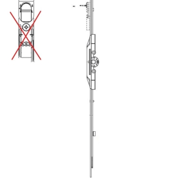Cremonese A50125.08.04 Artech AGB per finestra e portafinestra anta e ribalta, entrata 7,5 mm, altezza 994-1210 mm, maniglia 500 mm