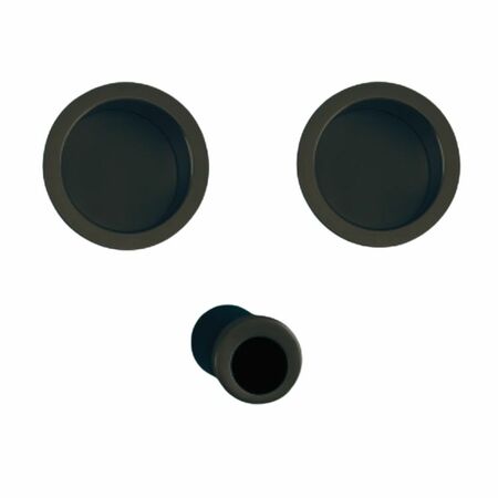 Kit Scivola E Agb ad incasso per porta scorrevole, rosette cieche, diametro 48 mm, Acciaio finitura Nero Opaco