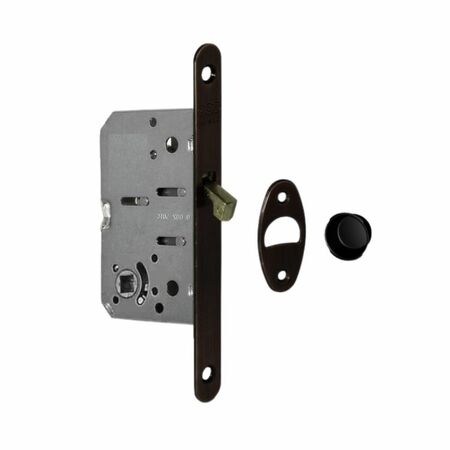 Serratura Scivola Tre B08921.50 AGB, frontale 16x160 mm, entrata 50 mm, quadro 8 mm, Acciaio finitura Nero Opaco