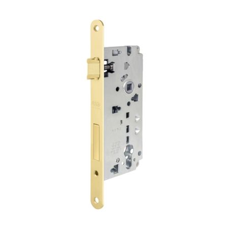 Serratura Sicurezza 2.0 incasso B80851 Agb per portoncini in legno, entrata 45 mm, interasse 85 mm, bordo tondo 238x22 mm, Acciaio finitura Ottonato Verniciato