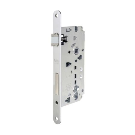 Serratura Sicurezza 2.0 incasso B80851 Agb per portoncini in legno, entrata 60 mm, interasse 85 mm, bordo tondo 238x22 mm, Acciaio finitura Cromato Opaco