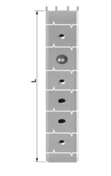 Profilo portaperno XC AGB per nodo laterale, lunghezza 2878 mm, per serratura GR 5, in alluminio, finitura Nero