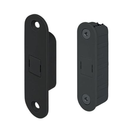 Kit ritenuta magnetica Alu-Touch B02404.35 AGB per serramento in Legno e Alluminio, Plastica finitura Nero Opaco