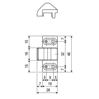Cerniera centrale A44812.BB.00 AGB Artech per finestra in PVC, a scomparsa, parte telaio, fissa, asse 13 mm