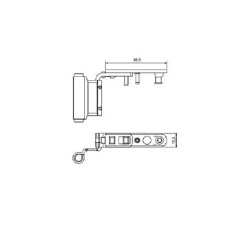 Articolazione superiore A51007.24.02 Artech AGB per serramento in Pvc o Alluminio, Sinistro, interasse 9 mm, battuta 18 mm. Acciaio finitura Argento