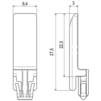 Inserto di protezione A51599.00.02 Artech AGB per il dispositivo DSS, evita di danneggiare il serramento in PVC e alluminio