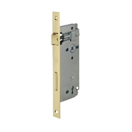 Serratura Patent incasso B00592 Agb per porta da interni, entrata 45 mm, interasse 90 mm, bordo quadro 238x22 mm, Acciaio finitura Zinco Tropical
