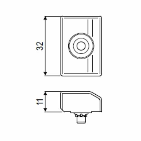 Spessore di sollevamento A50390.00.03 Artech AGB per serramento in Pvc o Alluminio, dimensione 32x11 mm, aria 12 mm, Nylon finitura Grigio