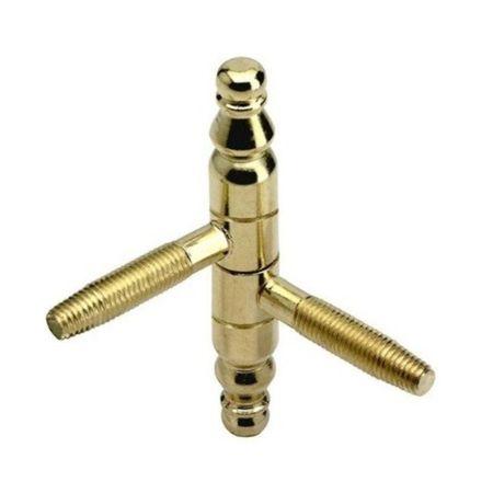 Cerniera barocco E00131 AGB per porte in legno, diametro 13 mm, altezza 87,5 mm, Acciaio finitura Ottonato Verniciato
