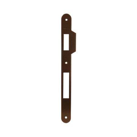 Incontro B00590.11 Agb per serratura Patent grande o Sicurezza, dimensione 238x22 mm, bordo tondo con aletta da 10 mm, Acciaio finitura Bronzato Verniciato