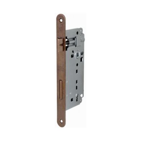 Serratura Patent incasso B00591 Agb per porta da interni, entrata 35 mm, interasse 90 mm, bordo tondo 238x22 mm, Acciaio finitura Bronzato