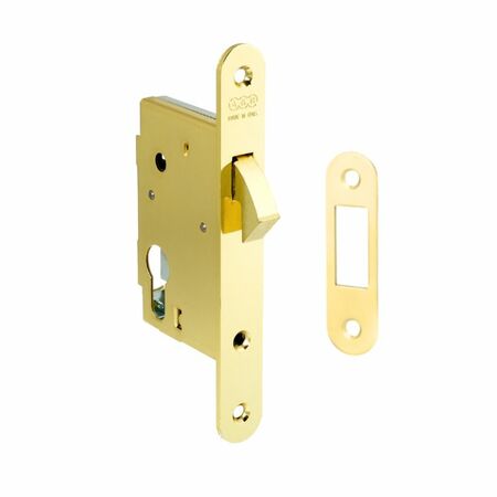 Serratura Gancio Yale incasso B00702 AGB per porta scorrevole, entrata 40 mm, bordo quadro 168x22 mm, Acciaio finitura Ottonato Verniciato