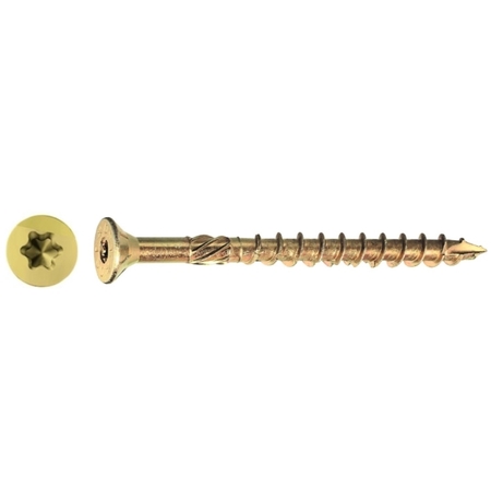 Vite autoperforante Torx Ambrovit per legno, filetto ridotto, dimensioni 8x120 mm, inserto T40, Acciaio finitura Zincato Giallo
